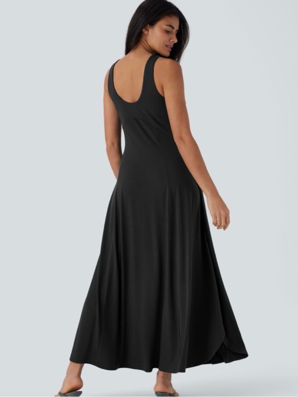 HALARA Sleeveless Black Maxi Dress with Side Slit NWT - Picture 2 of 9